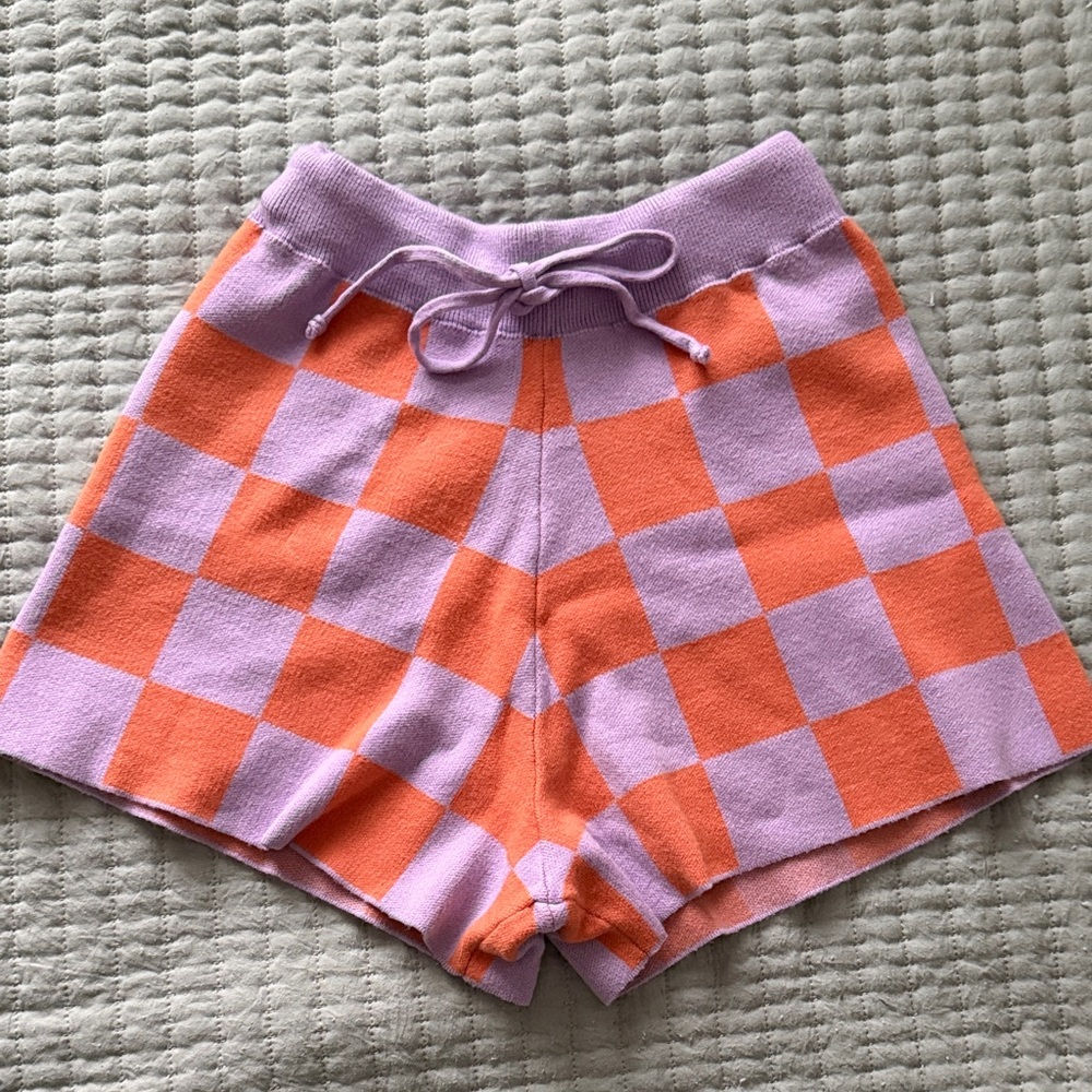 Vibrant High Waist Checkered Women Shorts